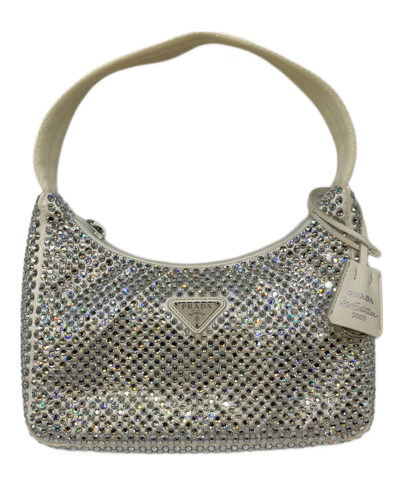 Prada — PRADA 1NE515 Re-Edition 2000 White Crystal Bag Italy Auth Used SR1337