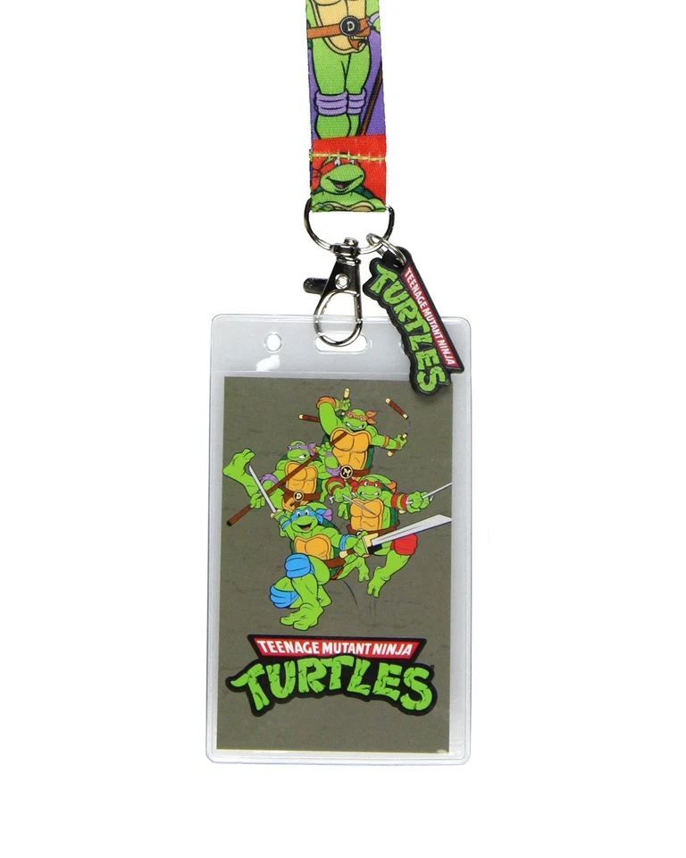 Cordón porta insignia de identificación de alcantarillado de ciudad TMNT con dije de logotipo de goma de 1,5" Foto 2 de 4