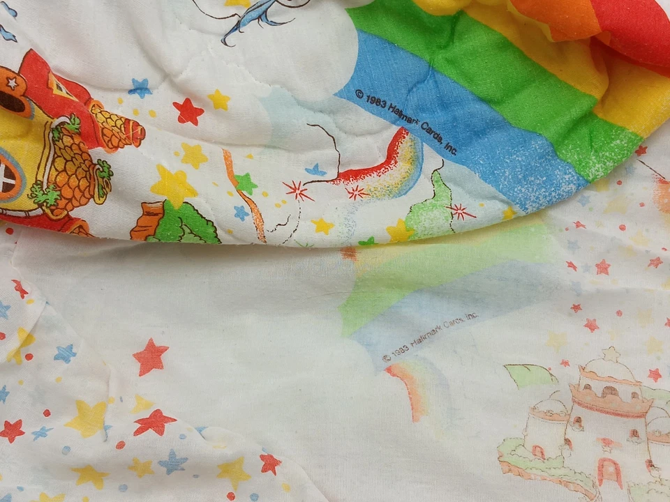 Редкий винтажный Hallmark 1983 RAINBOW BRITE Twin постельное белье чехол и наволочка - Изображение 2 из 4