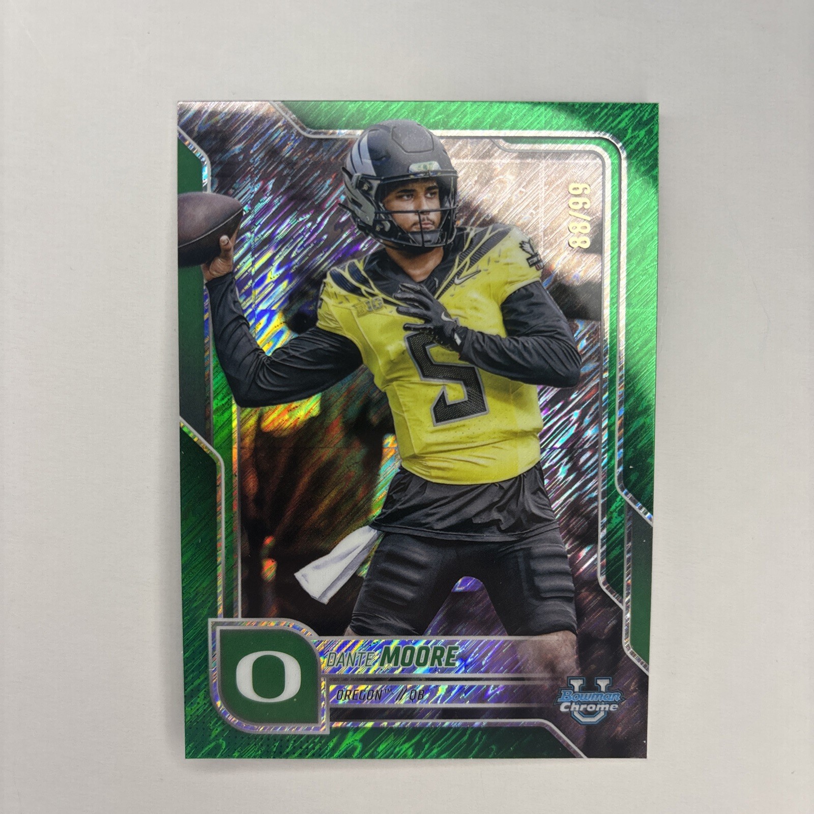 Dante Moore - 2025 Bowman Chrome U Green Shimmer Oregon Ducks #137 /99