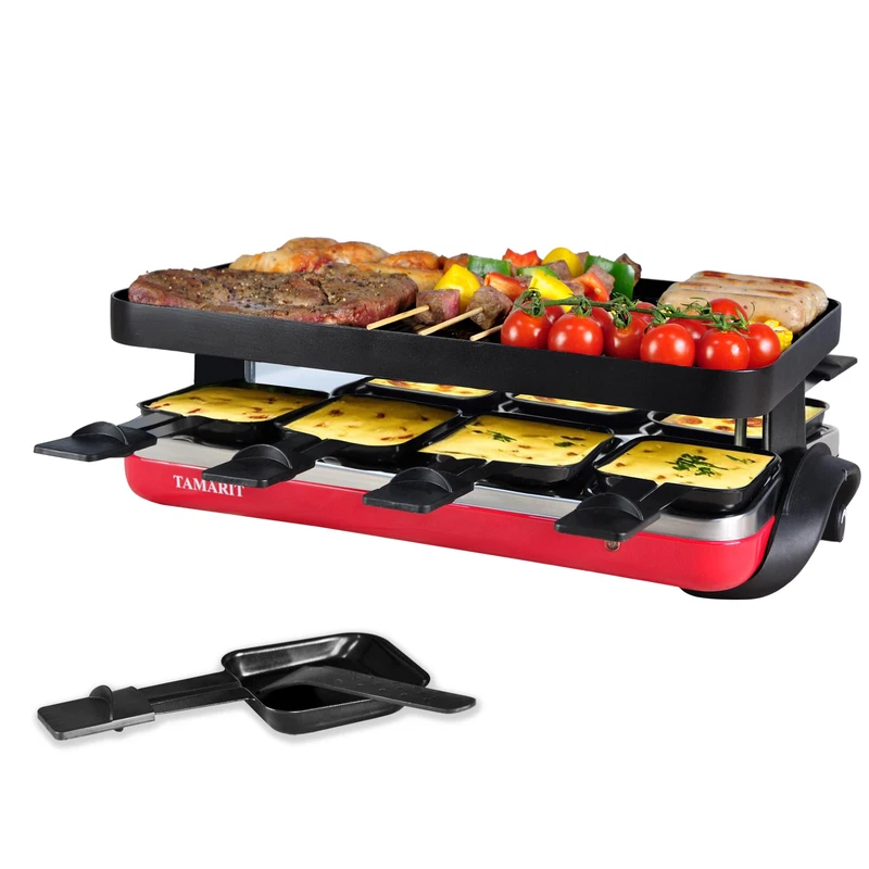 Tamarit Classic 8 Person Raclette Grill 1500W Electric Tabletop Griddle