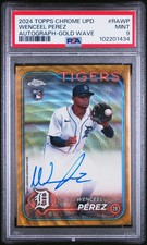 2024 Topps Chrome Update Baseball Auto Wenceel Perez #RAWP Gold Wave PSA 9