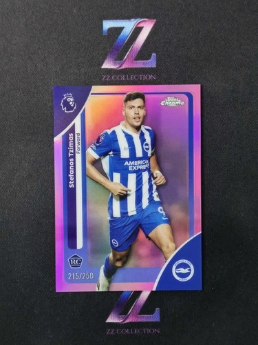 2026 Topps Chrome Premier League RC Stefanos Tzimas 215/250 Pink Refractor -HOU