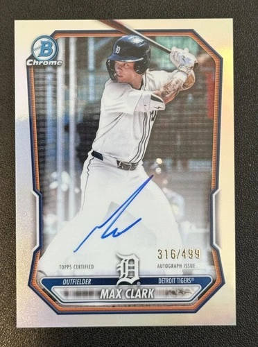 2026 Bowman Max Clark Chrome Prospect Refractor Auto /499 Detroit Tigers