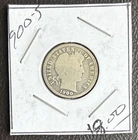 1900-S Barber Silver Dime Looks Good +