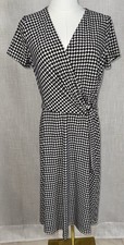 Ralph Lauren Black Label Women’s 6 Houndstooth Jersey Surplice Dress Classic