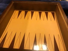 Brown Wooden Game Box Checkers Chess mill mancala insanity & More