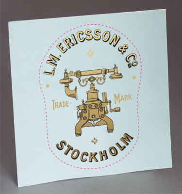 WATER SLIDE DECAL ERICSSON STOCKHOLM BATTERY COVER TELEPHONE for RESTORATION!