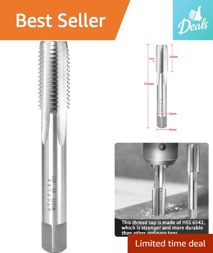 Uxcell Metric Machine Tap M10 X 1.5mm H2 High Speed Steel | 3 Flute Straight Tap For Threading Holes, DIY & Repair - View #2