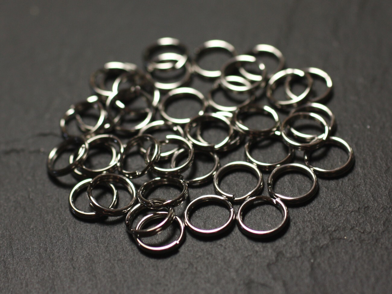 Anneaux doubles ouverts acier 304L 8mm anti-perte pour attache sécurisée de breloques