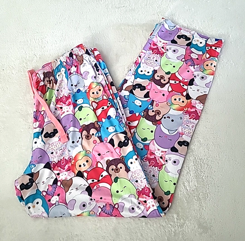 Squishmallows Sleep Pants Medium Rainbow Pastel Kawaii Animal Print Lounge PJs