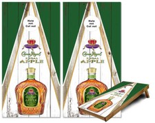 Crown Royal Whiskey Apple Triangle Wood Cornhole wraps