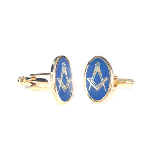 Cravate Et Boutons De Manchette Maçonniques The Masonic Collection - Noir, Motif Carré Et Boussole - Cadeau Franc-maçon