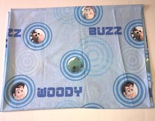 Toy Story Sheet Twin Blue Flat Woody Buzz Rex Disney Pixar Bedding