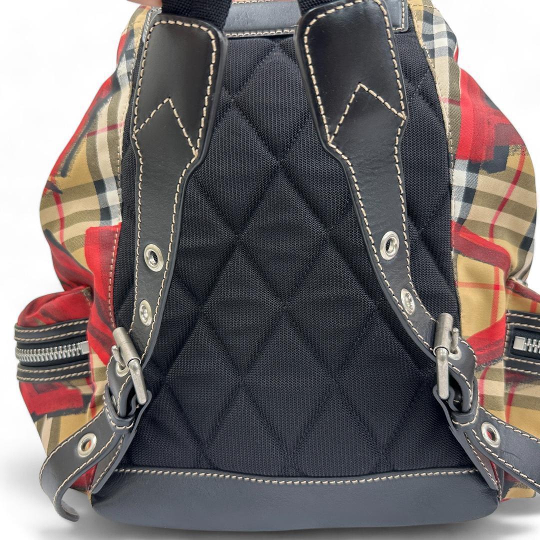 Burberry 1854 Graffiti Backpack Nova Check Red Art Print Bag Burberry 1854 Graffiti Backpack Nova Check Red Art Print Bag