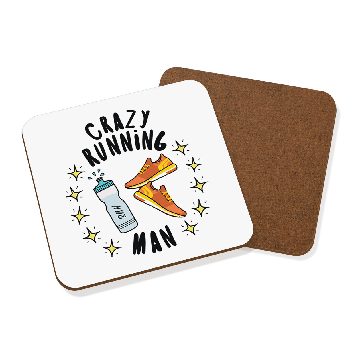Crazy Running Man Stars Coaster Drinks Mat Dad Fathers Day Boyfriend Runner