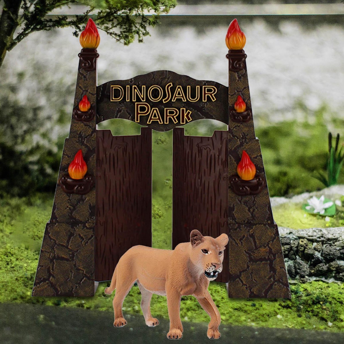 Dinosaur Park Accessories Model Entertainment DIY Gate Frame for