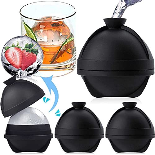 Ghiaccio Stampo, 4 Pezzi Stampi per Sfera di Ghiaccio con Coperchio e (f9u)