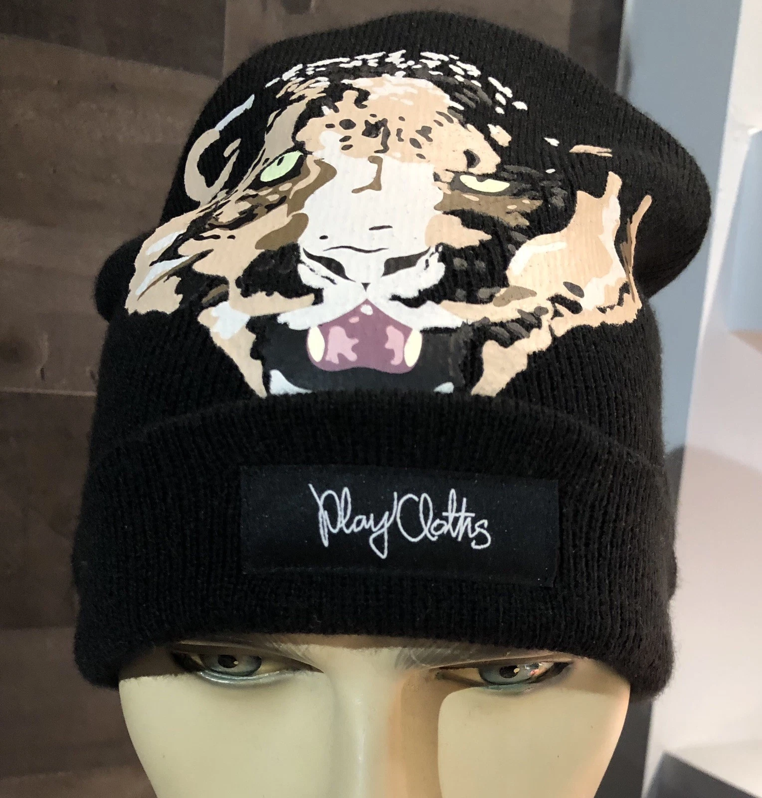 Play Clothes Leopard Beanie In Blk One Size Fits All New Without Tags