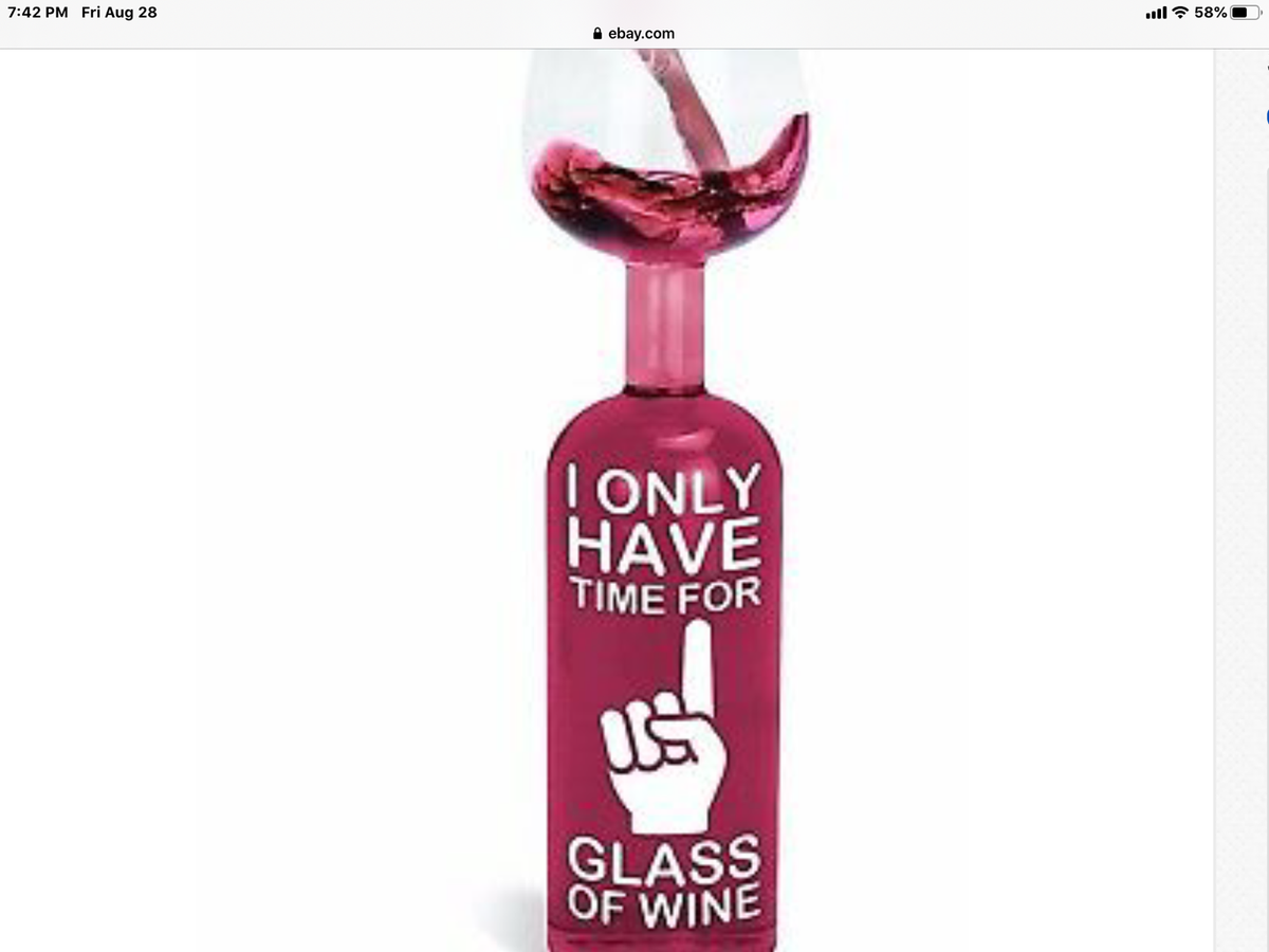 BigMouth Wine Bottle Glass I Only Have Time For One Glass of Wine 750ml.  NWOB | eBay