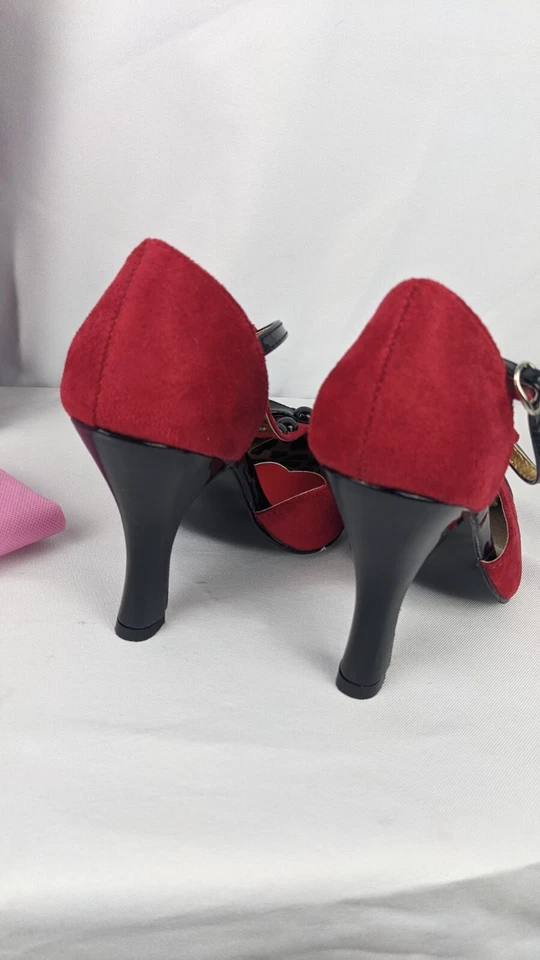 Лодочки PIN UP COUTURE SMITTEN-10 Rot Wildleder Rockabilly Lolita Abend Tabledance - Изображение 2 из 4