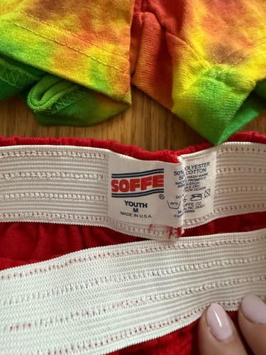 NEW Soffe Tie Dye Shorts & Red Skort Lot of 2 Cheer Youth Medium (10-12) - Picture 3 of 7