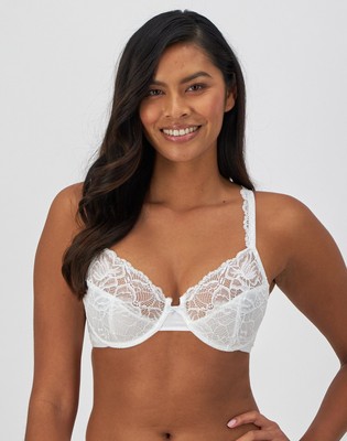 Bali Underwire Bra Lace Desire Comfort-U Adjustable Straps Transparent Cups Soft