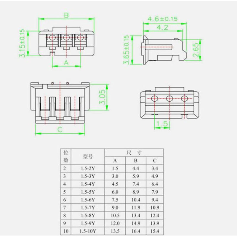 ZH1.5mm PCB Crimp Connector Plug Housing Socket 2P/3P/4P/5P/6P/7P/8P/9P/10P Way - Image 2 of 4