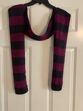 NEW WITHOUT TAGS Girls Youth Knit Scarf Purple Pink Striped Acrylic