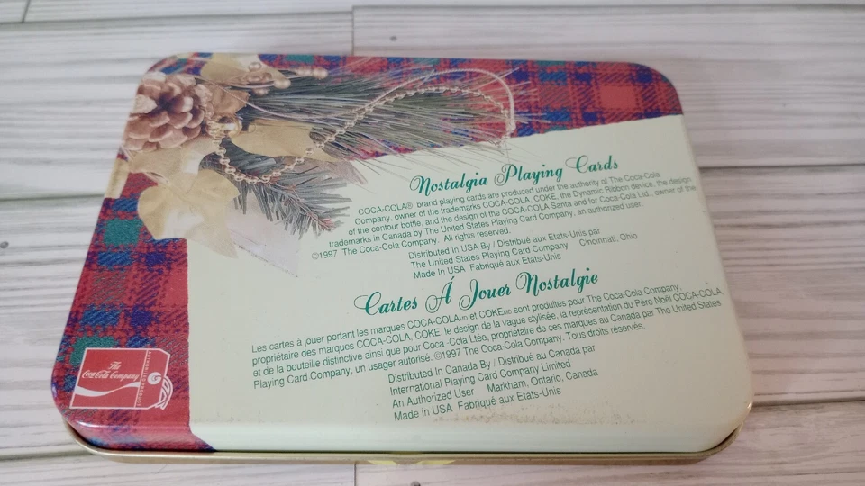 Vintage Christmas Coca-Cola Brand Playing Cards In Tin Pack Complete Decks - Image 2 of 4