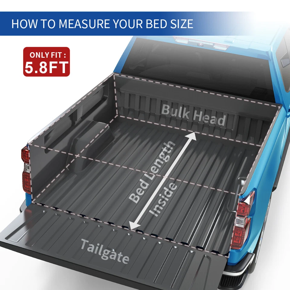 Tri-Fold 5.8FT Tonneau Cover For 07-13 Chevy Silverado GMC Sierra 1500 Truck Bed Foto 4 de 4