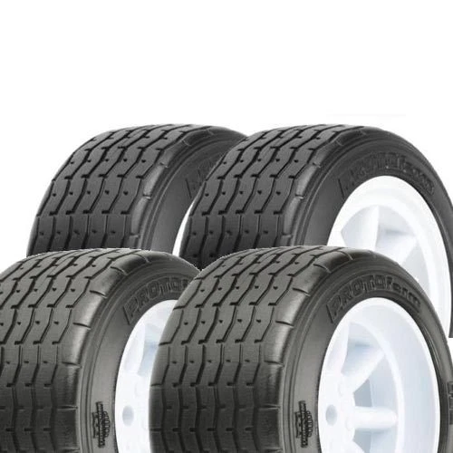 Proto-Form VTA Front & Rear Tires on White rims (4) PRM10140-17 & PRM10139-17 - Image 2 of 4