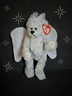 STERLING - Retired Ty Attic Treasures 8" Vintage Silver Angel Teddy Bear - NEW