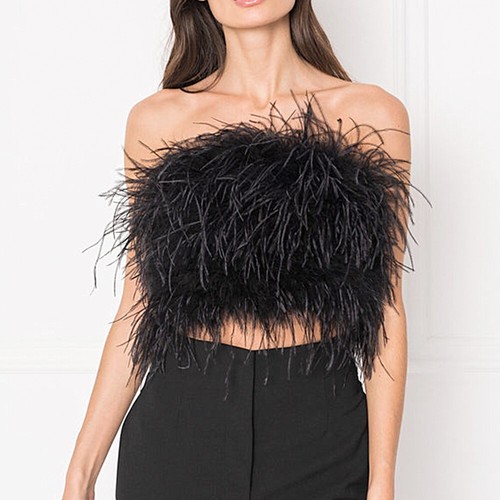 fur bandeau top