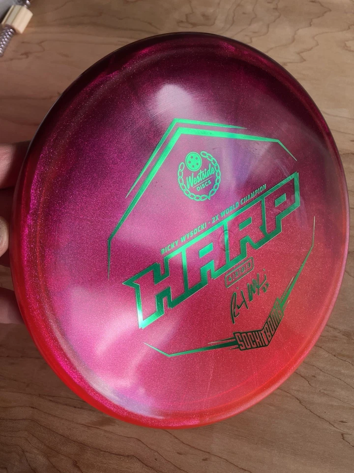 New Westside Discs Harp VIP Ice Glimmer Dip  Dyed Red Purple 4 Speed Disc Golf  - Image 4 of 4