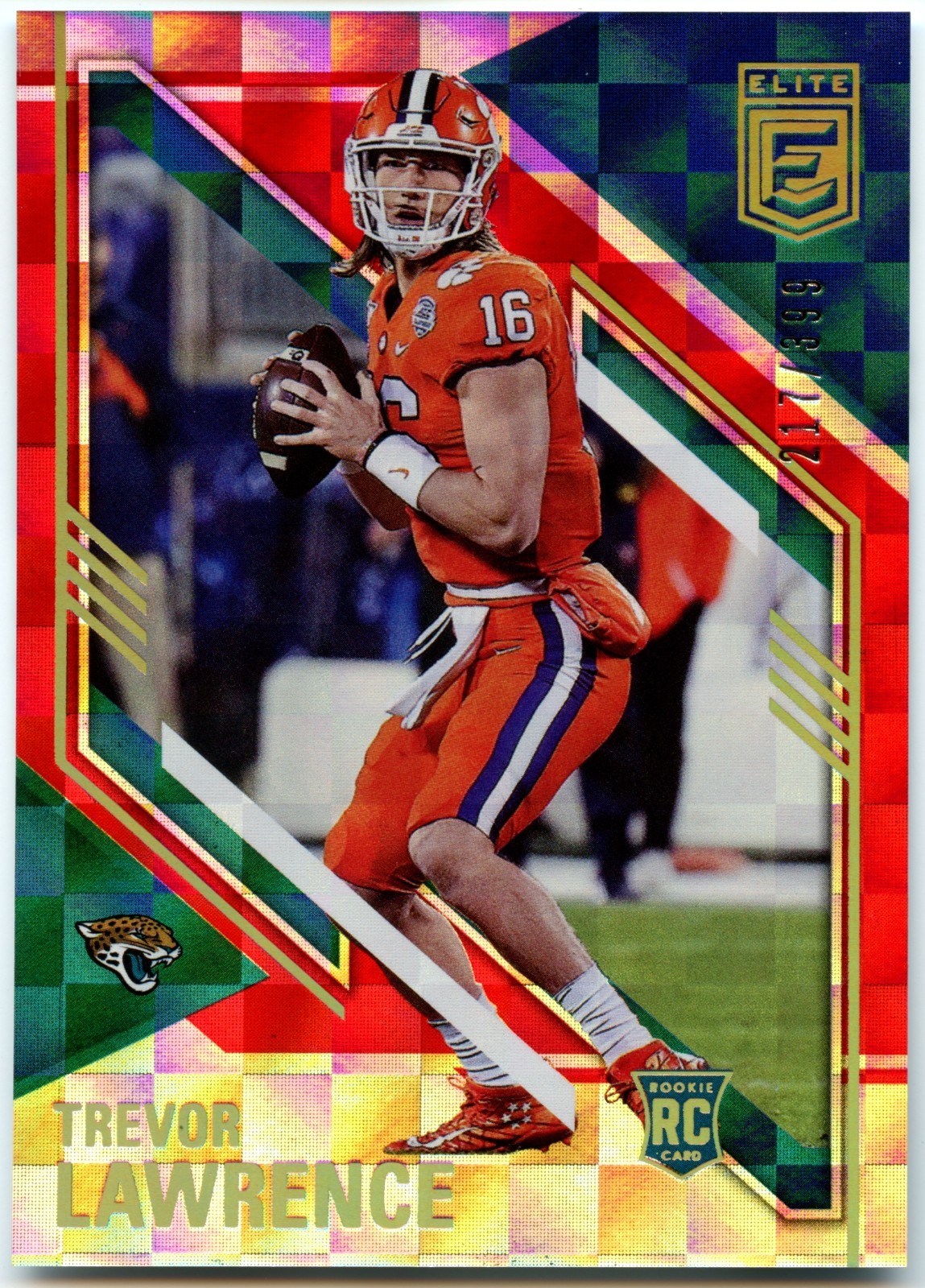 2021 Donruss Elite - Red #101 Trevor Lawrence RC /399 Clemson Tigers Jaguars
