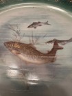 Antique Victoria Porcelain Cabinet Plate Carlsbad, Austria fish gold near- mint — photo 2