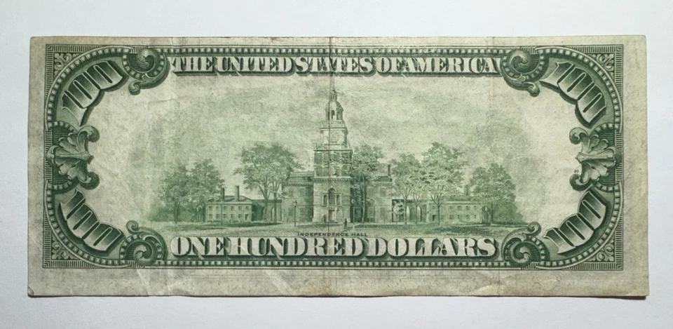 1928 A $100 Federal Reserve Note, Chicago Redeemable In Gold - Image 2 of 2