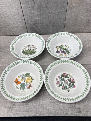 4 Portmeirion Botanic Garden Susan Williams-Ellis 6.5'' Soup Cereal Bowls England