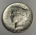 XF 1921 Peace Dollar (cleaned), U.S. Silver Type Coin High Relief EXTRA FINE $1