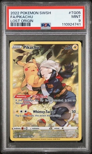 2022 Pokemon SWSH Lost Origin Pikachu Trainer Gallery #TG05/TG30 PSA 9