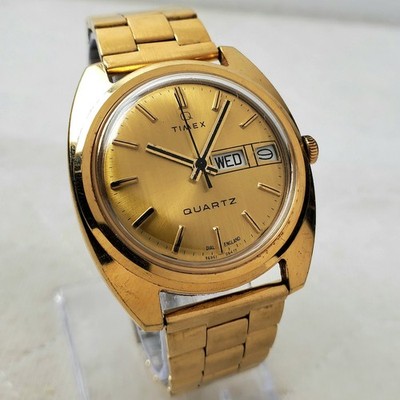 VINTAGE 1970'S TIMEX Q QUARTZ FALCON EYE 96961 06477 ENGLAND DIAL MEN'S WATCH 