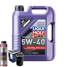 Motoröl 5W40 LIQUI MOLY Synthoil High Tech 5L+BOSCH Ölfilter +Ölschlammspülung