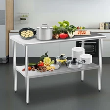 48'' x 24'' Stainless Steel Table for Prep&Work Commercial Worktable Silver Home