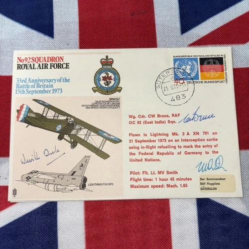 RAF FDC 92 Squadron signed WW2 RAF Ace & record breaking test pilot Neville Duke