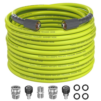 #ad Pressure Washer Hose 50FT with M22 14 15 Fittings 1 4 Inch Kink Resistant Re... $49.09
