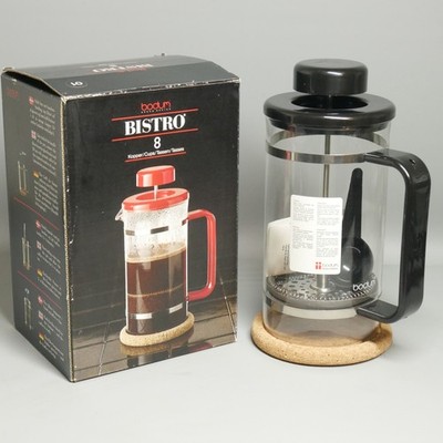 Vtg Bodum Bistro 8 Cup French Press Black Unused Complete in Box 1508 Jorgensen