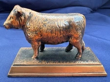 Vintage PFAELZER BROTHERS Meat Co Of Chicago Adv Bull Paperweight, Branded