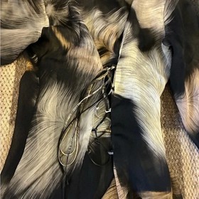 Anne Fontaine Women&rsquo;s Blouse Ruffle Silk Corset Back Fairy Goth Medieval Size 0