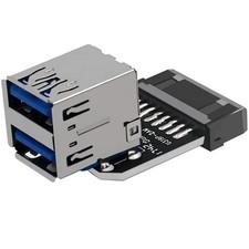 Desktop Motherboard 19Pin / 20Pin Header to Dual Port USB 3.0 Female Adapter